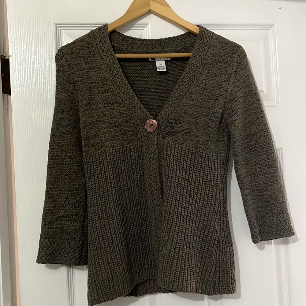 Carole Little one button sweater